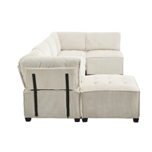 English Elm United We Win 6-Seat U-Shaped Modular Sectional Sofa With Reversible Chaise For Cozy Living Spaces W1568S00160-GIGA