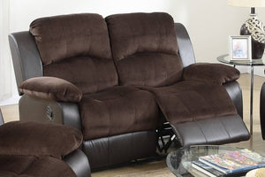 English Elm Modern Reclining Sofa and Loveseat Set Faux Leather Tufted Living Room Seating B011S02391