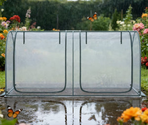 English Elm Easy Access Crop Cage with Hdpe Mesh Steel Frame Two Zippered Doors and Ground Stakes T3971P421997