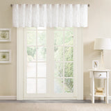 Madison Park Gemma Modern/Contemporary Sheer Embroidered Window Valance MP41-2096 White