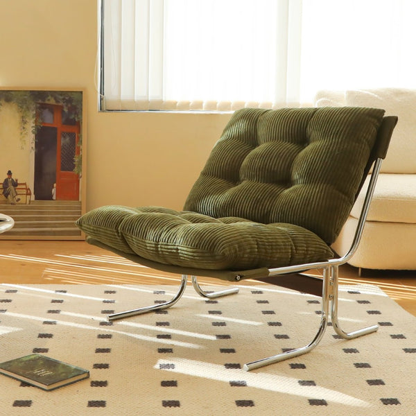 English Elm Modern Wingback Accent Chair Faux Leather Upholstery Chrome X Frame Living Room Green W2105P440976
