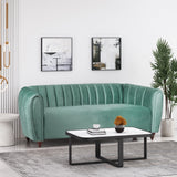 Christopher Knight Home® - Noble House - Richland Modern Glam Velvet Channel Stitch 3 Seater Sofa