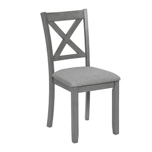 English Elm 6 Piece Rubberwood Dining Set with Bench and Linen Chairs for Transitional Kitchen W1998S00097