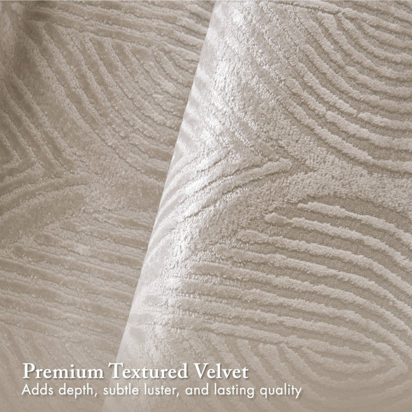 English Elm 10-piece California King Velvet Jacquard Comforter Set Layered Bedding with Microfiber Shams Champagne B035P482942
