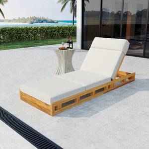English Elm Christopher Knight Home® - Lounge Chaise Set - Adjustable Acacia Wood With Water-Resistant Cushions For Ultimate Comfort Outdoors N770P272405T_N770P285267C