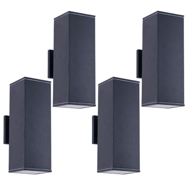 English Elm 12in Matte Black Aluminum Outdoor Wall Sconces up Down Lighting for Porch Patio Set of 4 W2312P416011