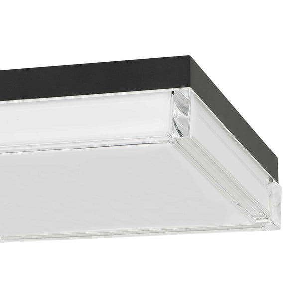 English Elm 11-inch Matte Led Flush Mount Ceiling Light Dimmable Frosted Diffuser Modern Low Profile Black B370P398964