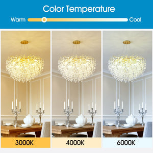 English Elm Modern Crystal Branch Chandelier Gold Aluminum Adjustable Arms Dining Room Glam W5008P391090