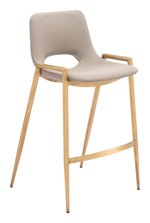Desi Counter Stool - Set of 2 Beige & Gold 109733 Zuo Modern