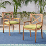 Christopher Knight Home® - Noble House - Perla Outdoor Acacia Wood Dining Chair - Set Of 2