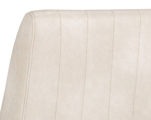 Sunpan Halden Dining Chair Set of 2 – Urban Style with Bold Stitching and Rustic Bronze Steel Frame Bravo Cream