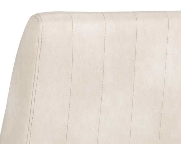 Sunpan Halden Dining Chair Set of 2 – Urban Style with Bold Stitching and Rustic Bronze Steel Frame Bravo Cream