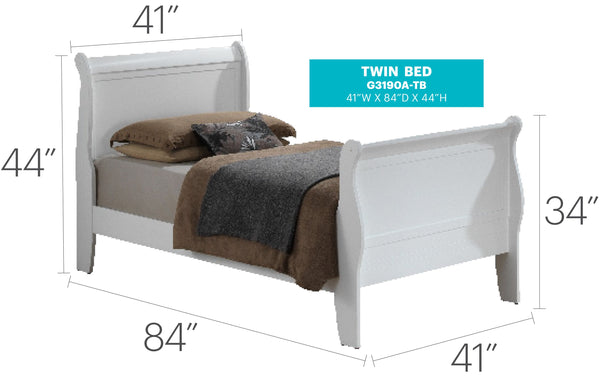 English Elm Charming Twin Bed - Timeless White Finish, Sturdy Design, Perfect For Any Bedroom Style & Comfort B078S00369
