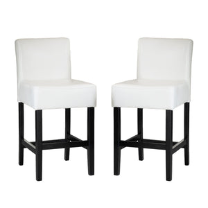 English Elm Zuma Ivory Bonded Leather Counter Stools Set of Two for Kitchen Islands N769P368553W