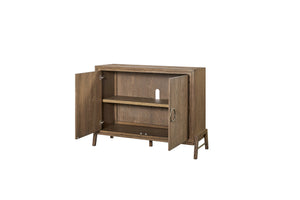 English Elm Two Door Latte Server 46" Light Brown Solid Wood+MDF Buffet Cabinet with Custom Hardware, Modern Finish B2699P238655