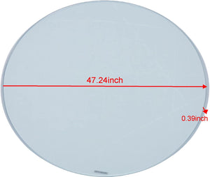 English Elm Tempered Clear Glass Round Table Top 120cm Slim Profile for Modern Dining Spaces W234P192020