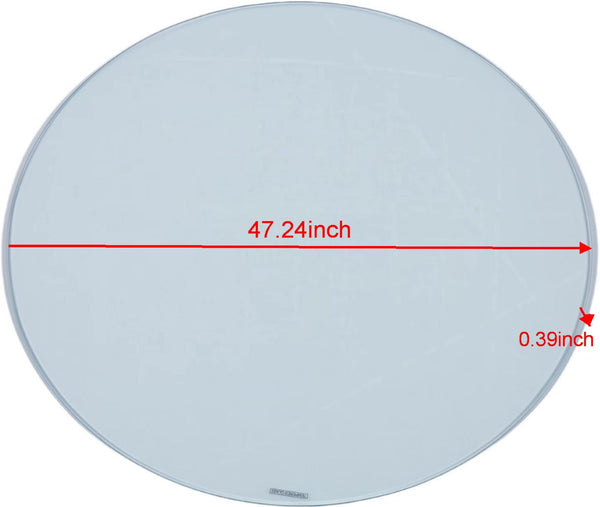 English Elm Tempered Clear Glass Round Table Top 120cm Slim Profile for Modern Dining Spaces W234P192020