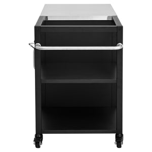 English Elm K&k Stainless Steel Outdoor Grill Cart with Cabinet Drop Leaf and Swivel Casters N707P397500B