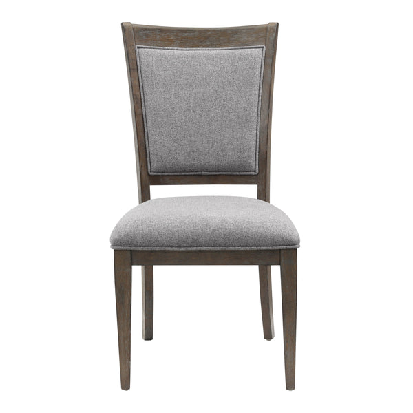 English Elm Transitional Driftwood Finish Armchairs Set of 2 with Upholstered Fabric Seats and Wood Frames, Elegant Dining Chairs Brown,Gray 43.25 L x 23.75 W x 16.5 H B011P321316