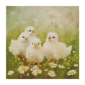 Madison Park Sunshine Animals Casual Chicks Canvas Wall Art ID95C-0051 Chicks/Green Multi