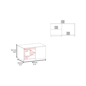 English Elm White Modern Coffee Table With Open Storage, Natural Oak Accents & Stylish Conical Legs Design B062P290221-GIGA