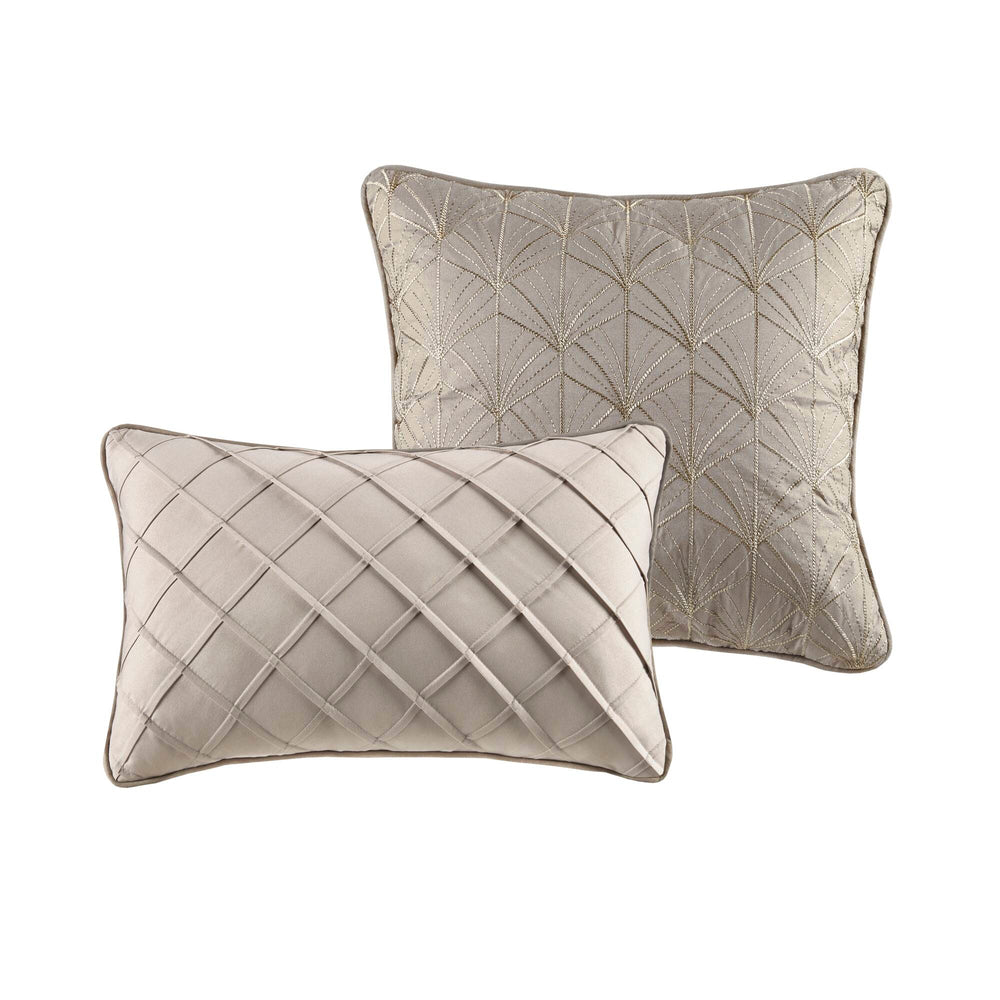 JLA Home Madison Park - 12 Jacquard Comforter Ensemble with Damask Metallic Accents, 12-Piece Hotel-Style Bedding Set Deluxe 90 L x 104 W x 1.5H MP10-7205