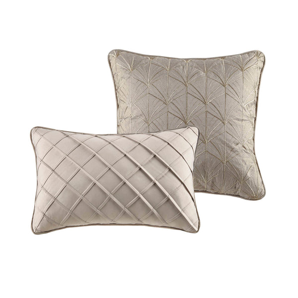 JLA Home Madison Park - 12 Jacquard Comforter Ensemble with Damask Metallic Accents, 12-Piece Hotel-Style Bedding Set Deluxe 90 L x 104 W x 1.5H MP10-7205