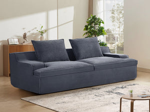 English Elm Nimbus Oversized Full Foam 4-Seater Sofa — 90" Wide Corduroy Comfort, No Assembly, Wide Arms, Ergonomic Grey B2735P271457