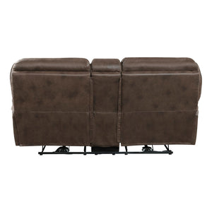 English Elm Plush Power Reclining Loveseat Microfiber Sofa with Usb Console Cup Holders Storage B011P229986