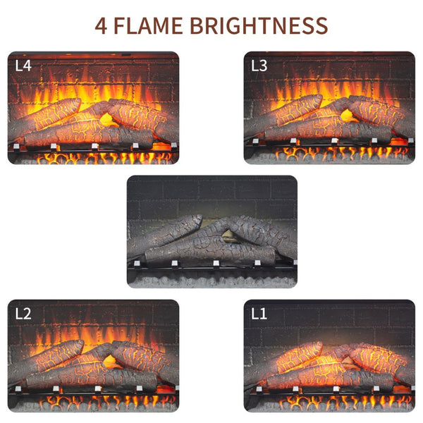 English Elm 36 Inch Infrared Quartz Fireplace Insert with Trim Kit 3d Ember Bed Touch Control W1769P405042