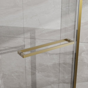 English Elm Goodyo Neo-angle Corner Shower Enclosure Tempered Glass Gold Stainless Frame D163147164