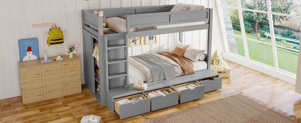 English Elm Twin Triple Bunk Bed Metal L-shaped Frame Sleeps Three Kids White Finish W1580S00474