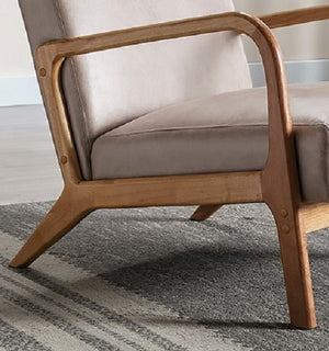 English Elm Classic Mid Century Modern Accent Chair with Espresso Wood Frame, Plush Microfiber Cushioning & Retro Appeal Light Camel B2735P271040