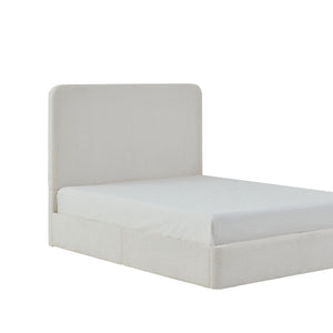 English Elm Canter Upholstered Bed - 52" Tall Headboard In Pearl White Chenille - Stylish, Easy Assembly & No Box Spring! B083P373033