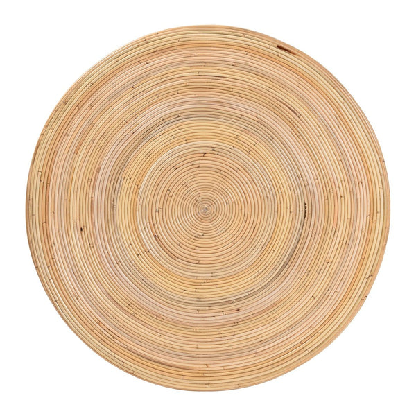 English Elm Laminated Rattan Round Coffee Table Handcrafted Drum Silhouette for Bohemian Living B2750P467866