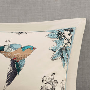 English Elm 7 Madison Park Quincy 7 Piece Comforter Set Cotton Twill Leaf & Bird Print OEKO‑TEX Queen Bedding Collection Multicolor 23.62 L x 18.9 W x 15.35 H B03597224