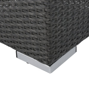 English Elm Christopher Knight Home® - SANTA modern SANTA ROSA 16 Grey+Silver PE Rattan Patio Ottoman with Iron Frame and Waterproof Fabric Cushion (17.5x13.75) 62570.00GRY