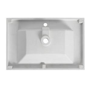 English Elm 30" Bathroom Resin Sink - Durable Gloss White Top-Mount Design For Modern Style & Easy Maintenance W999P225396