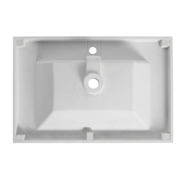 English Elm 30" Bathroom Resin Sink - Durable Gloss White Top-Mount Design For Modern Style & Easy Maintenance W999P225396