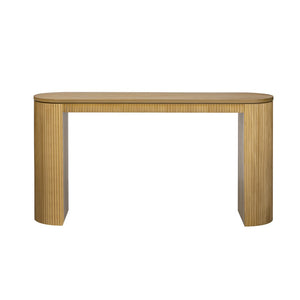 English Elm U_Style Elegant Curved Console Table With Vertical Stripe Detail - Perfect For Living Room & Entryway N711P205935N-GIGA