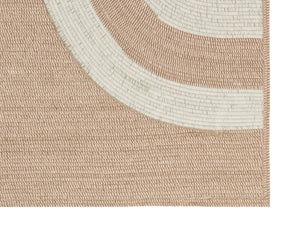Sunpan DERBY Hand-Woven Rug in Sand & Cream - Elegant Crescent Design for Indoor & Outdoor Spaces, 10' x 14' 109332