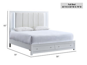 English Elm Burlington Full Storage Bed Faux Leather Headboard Led Backlit Modern Bedroom B078S00671