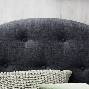 English Elm Everlane Curved Mid-Rise King Upholstered Headboard in Slate with Button Tufting & Plush Padding B350P394812