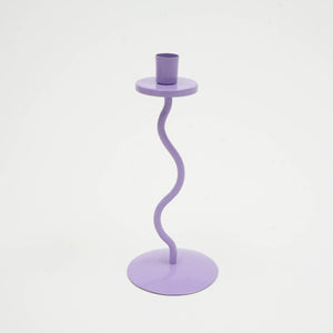 English Elm Home Groovy Glow Lilac Candle Holder 4x10in Metal Accent — Modern, Versatile, Whimsical Decor Glow B346P356184