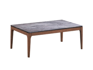 English Elm Bevis Engineered Stone Coffee Table with Marble-Grain Top, Durable Scratch & Water Resistant Finish Walnut 51.4 L x 31.5 W x 5.2 H B2726P245884