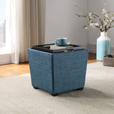 OSP Home Furnishings Rockford Storage Ottoman Blue