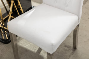 English Elm Set of 2 Modern Dining Chairs with Plush Velvet Tufting, Sturdy Steel Legs, Ergonomic S-Shaped Springs Beige D772095826