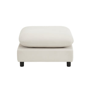 English Elm Christopher Knight Home® - 130 Oversize 5-Piece Modular L-Shaped Sectional Sofa with Ottoman, Solid Eucalyptus Frame, Spacious Comfort White N773IS00006W