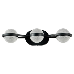 English Elm Bathroom Vanity Light - Modern 3-Bulb Led Fixture With Crystal-Sand Acrylic Shades For Elegant Spaces W2312P374862