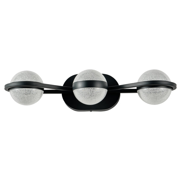 English Elm Bathroom Vanity Light - Modern 3-Bulb Led Fixture With Crystal-Sand Acrylic Shades For Elegant Spaces W2312P374862
